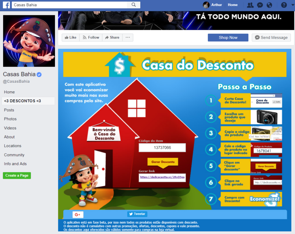 Landing Page Casas Bahia